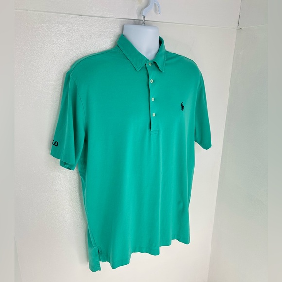 Polo Golf Ralph Lauren Polo Size Large Stretch Lisle Pima Cotton Green Shirt - Picture 3 of 12